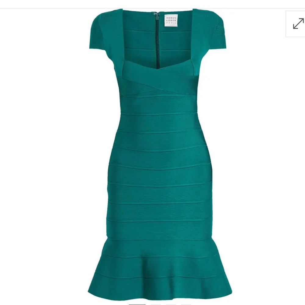 Herve Leger Teal Midi Dress